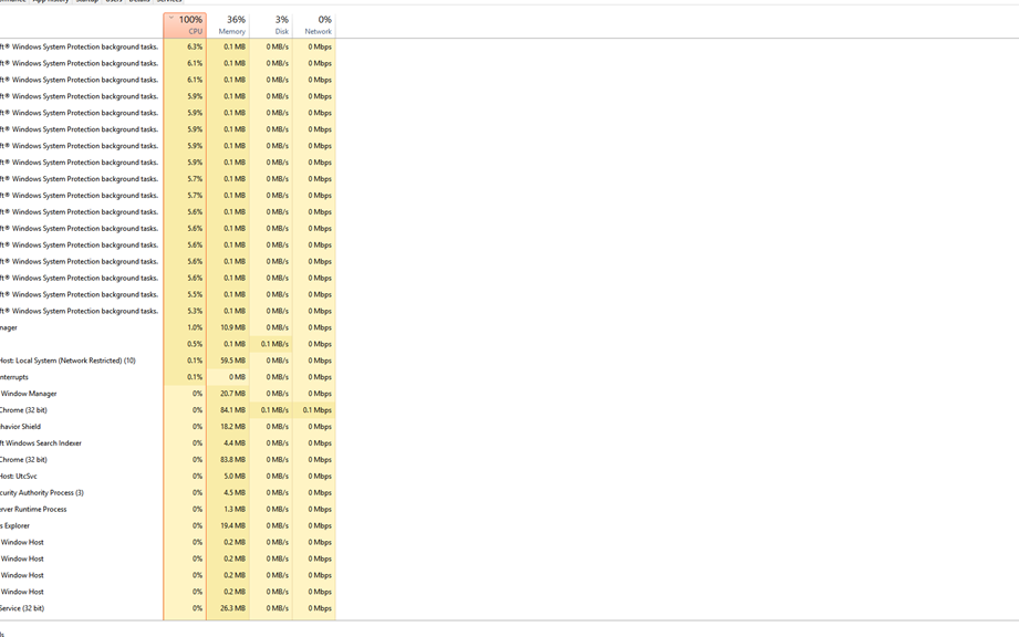 Microsoft Windows システムの保護のバックグラウンドタスクとは？
